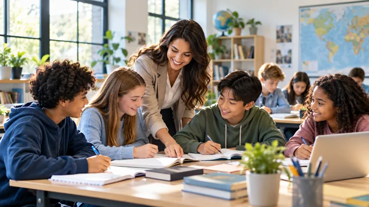 Collaborative learning in a lively classroom